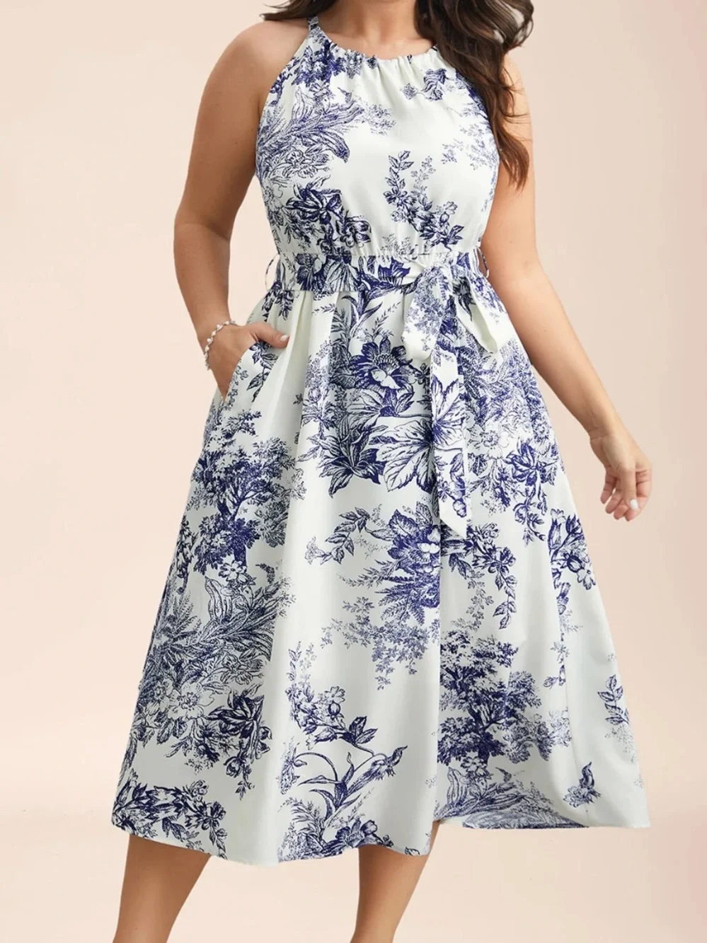BloomChic White & Navy Floral Maxi Dress - Picture 12 of 12
